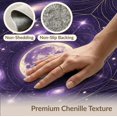 thumbnail image 6 of ODIKA 5'x7' Washable Area Rug Galaxy Glowing Cosmic Swirl Motif Constellation Purple Starry Refined Structured for Guest Room, Lounge, Apartment, Non-Slip Low Profile, Stain Resistant, 6 of 7