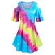 thumbnail image 1 of Talla grande Hombro frío Flote Sleeve Tie tinte Tee Rosegal Camisetas tallas grandes, 1 of 5