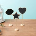 thumbnail image 2 of 10Pcs Mini Chalkboards Creative Shape Eye-catching Wood Small Chalkboard Message Notice Blackboard with Stand for Home, 2 of 10