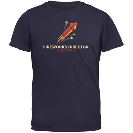 4th Of July Fireworks Director Navy Adult T-Shirt