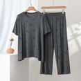thumbnail image 2 of Stamzod 2 Piece Pajamas for Women Set Short Sleeve Pajamas T Shirts and Pants Crewneck Pjs Set Soft Loose Sleepwear Dark Gray B XXL, 2 of 5