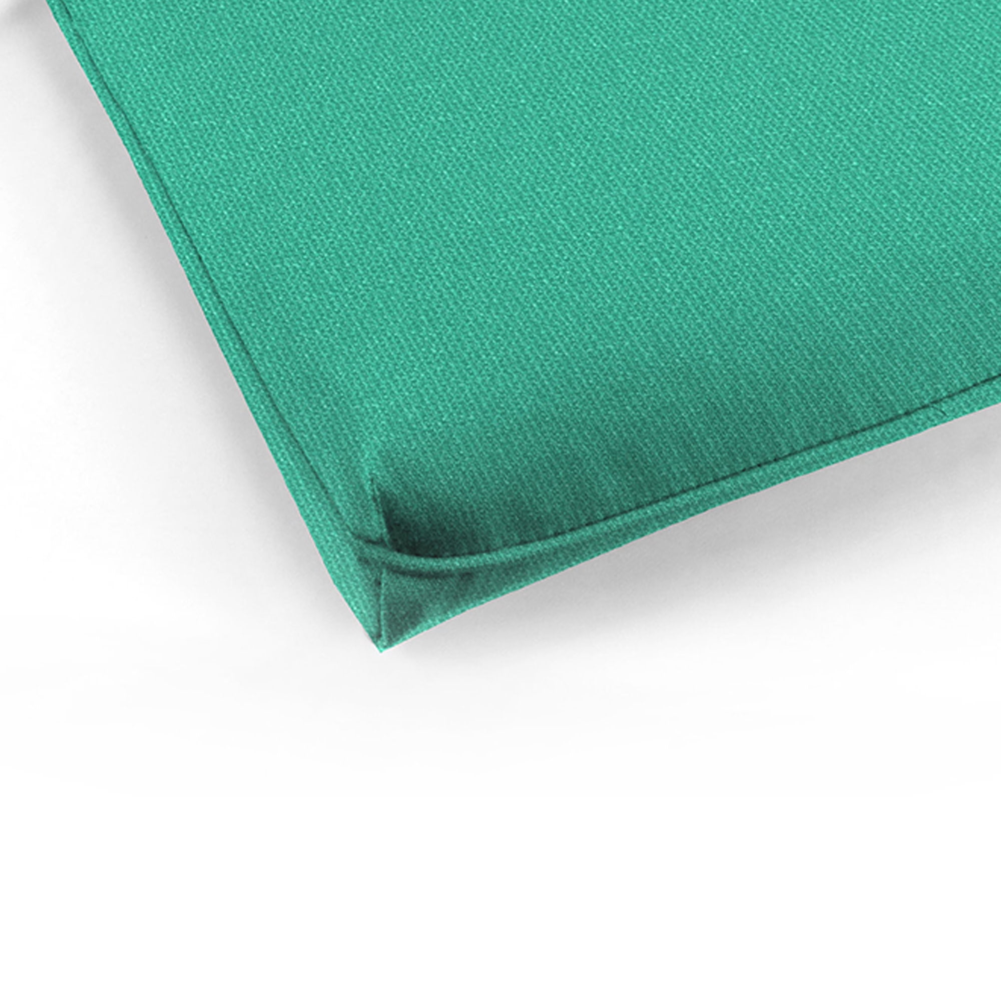 Jordan Manufacturing 44" x 21" Rave Seaspray Teal Solid Rectangular Outdoor Chair Cushion with Ties, Hanger Loop and Welt