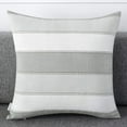thumbnail image 2 of Pack of 2 Farmhouse Stripe Check Throw Pillow Covers Set Case Cotton Linen Decorative Pillowcases Cushion Cover for Couch Bench Sofa 18x18Inch Light Grey Beige, 2 of 6
