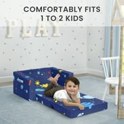 Delta Children Cozee Flip-Out Chair - 2-in-1 Convertible Chair to Lounger for Kids, Space