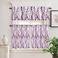 thumbnail image 2 of 3 Piece Kitchen Curtains and Valances Set Purple Weeping Eucalyptus Cafe Curtains 36 Inch Length Spring Summer Farmhouse Leaves Valance & Tier Curtain for Living Room Bedroom Window 54"x18"+27"x36"*2, 2 of 6