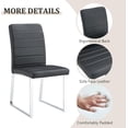 thumbnail image 6 of StnTalk Dining Chairs Set of 2, Black Faux Leather Kitchen Chairs with Thick Padded Seat, Armless Side Chairs with Metal Legs for Apartment & Small Dining Spaces, 6 of 7