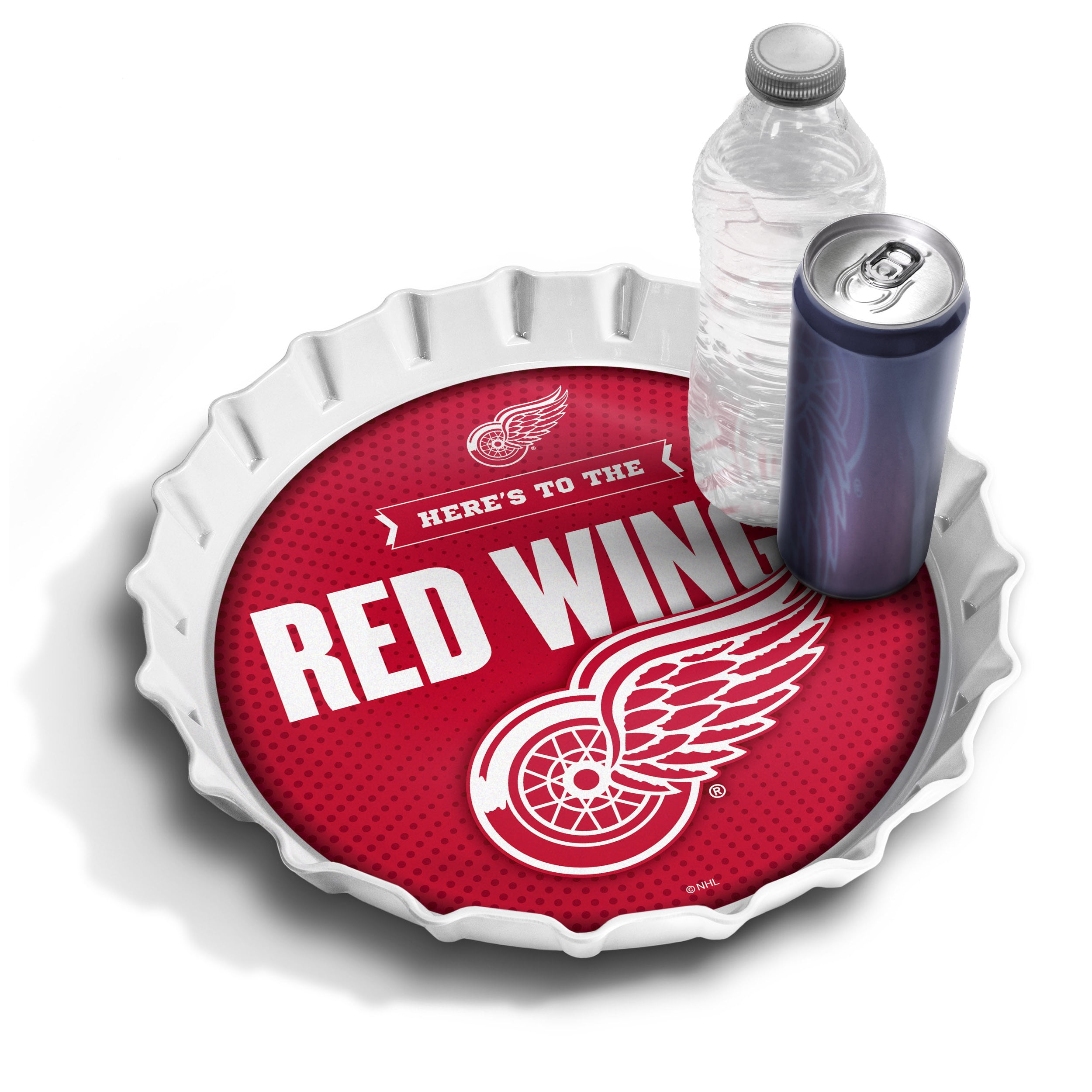 YouTheFan NHL Detroit Red Wings Bottle Cap Serving Tray