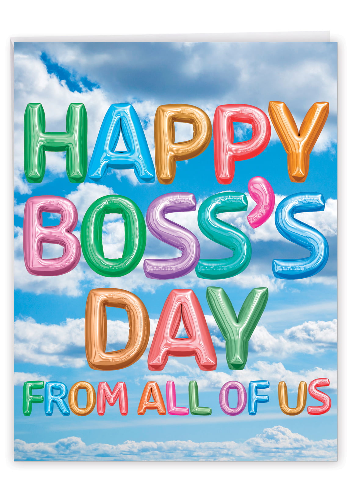 1 Big Boss's Day Card with Envelope (8.5 x 11 Inch) Inflated Messages