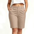 thumbnail image 2 of hlysgo Womens Golf Shorts UPF 50+ Hiking Shorts Lightweight Outdoor Stretchy Athletic Shorts with Pockets Khaki,S, 2 of 6