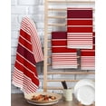 thumbnail image 2 of Red Striped Kitchen Dish Towels for Drying Dishes Set of 3, Modern Minimalist Gradient Lines Country Waffle Weave Microfiber Terry Hand Tea Bathroom Towels Quick Dry & Absorbent Towel 15.7x23.6, 2 of 7