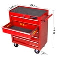 thumbnail image 2 of 5-Drawer Rolling Tool Chest on Wheels, 24-inch Tool Storage Cabinet with Locking System for Garage Workshop Warehouse Repair Shop, Red, 2 of 7