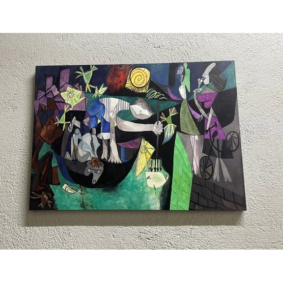 Pablo Picasso Night Fishing At Antibes, Canvas Print, Canvas Wall Art, Printed Canvas Canvas, Pablo Picasso Canvas, Modern Printed, Canvas Wall Decor - Rolled Canvas