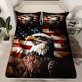 thumbnail image 2 of Castle Fairy Animal Eagle Twin Sheet Sets 3pcs for Adults Female Men,Vintage American Flag Twin Fitted Sheet Microfiber,Independence Day Breathable Flat Sheet,Microfiber Bedroom Decor, 2 of 7