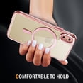 thumbnail image 6 of Magnetic Clear Compatible with iPhone X/XS Case, Military Grade Drop Tested, Compatible with MagSafe, Shockproof Protective Hard Back Slim Case for iPhone X/XS, Pink, 6 of 7