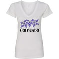 thumbnail image 3 of Inktastic Colorado Columbine Flowers Women's V-Neck T-Shirt, 3 of 5