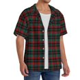 thumbnail image 2 of Logiee Tartan Plaid Print Men's Button Down Shirts Short Sleeve, Summer Beach Shirts,Vacation Wedding Shirts,Men's Casual Button-Down Shirts with Pocket-X-Large, 2 of 5