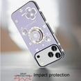 thumbnail image 4 of For iPhone 17 Pro Max Case Crystal Studded Ring Stand Bling + Tempered Glass, 4 of 4