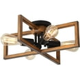 thumbnail image 1 of Retro Wood & Metal Semi Flush Mount Ceiling Light (4 Count), 1 of 5