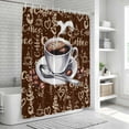 thumbnail image 5 of Polyester Fabric Coffee Shower Curtain, Vintage Art Pastoral Waterproof Bathtub Curtain Bathroom Decor Set with Hooks 66 x 72 Inches, 5 of 6