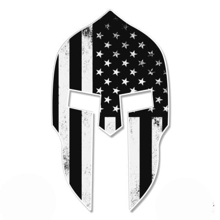 Spartan Helmet Subdued American Flag Tactical - Vinyl Sticker Waterproof Decal Sticker