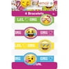 Rubber Emoji Bracelet Party Favors, 4ct