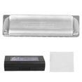 thumbnail image 1 of Blues Harmonica 10 Holes Mouthorgan Metal Frets Professional Beginner Wind Instrument, 1 of 4