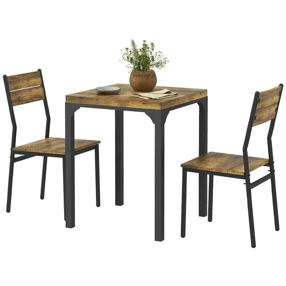 Topcobe 3 Piece Dining Table Set for 2, Modern Kitchen Table and Chairs, Dining Room Set for Apartment, Space Saving, Indoor Modern Furniture for Dining Room
