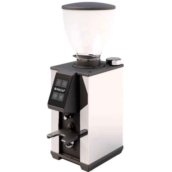 MACAP LEO 55 – Chrome Touch Coffee Grinder, Flat Burrs, Compact