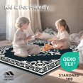 thumbnail image 4 of ODIKA 4'x6' Machine Washable Non-Slip Area Rug, Intricate Damask Motif with Raised Textural High Traffic Rug, Black, 476595, 4 of 7