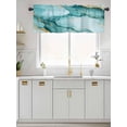 thumbnail image 2 of Kitchen Valances for Window, Teal Marble Gold Foil Light Filtering Rod Pocket Valance Curtain, Gradient Ink Abstract Art &nbsp;Short Curtains Window Topper for Bedroom Bathroom Living Room 54x18in, 2 of 7