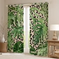 thumbnail image 2 of Manfei Green Palm Leaf Curtains Pack of 2 (42x84 Each) for Teen, Fashion Leopard Cheetah Print Curtains Blackout, Tropic Plant Bedroom Curtains, Curtains and Drapes Room Decor, 2 of 6