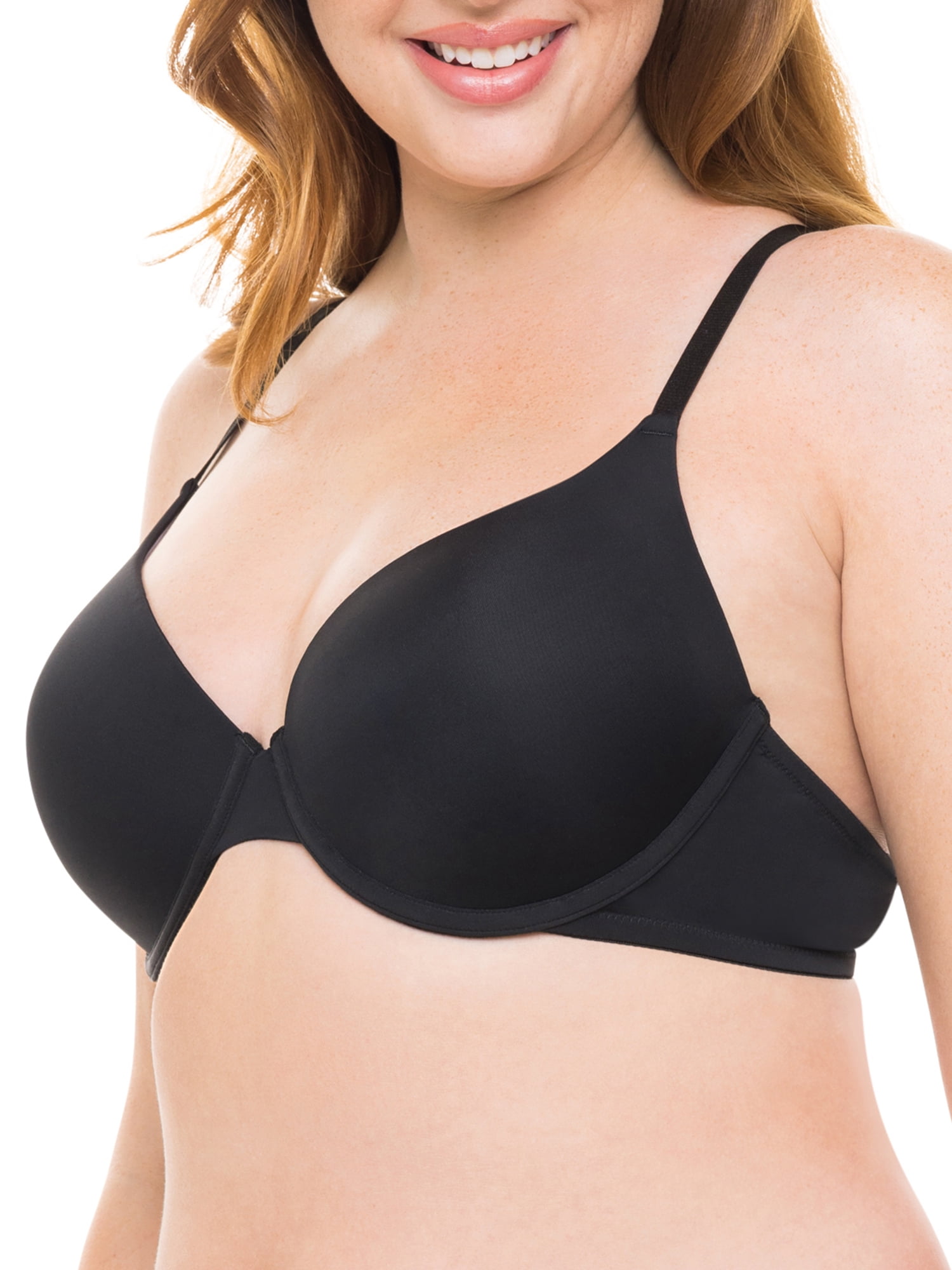 No Boundaries Women's Tailored Lightly Lined Underwire T-Shirt Bra, 2-Pack
