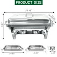 thumbnail image 4 of PRIJESSE 7 Pack Chafing Dish Buffet Set, 8QT Stainless Steel Rectangular Chafers and Buffet Warmer Sets for Catering, with Food & Water Pan, Lid, Foldable Frame, Fuel Holder, 4 of 7