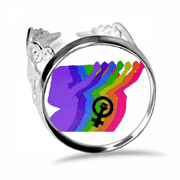 Right Differentiation Identity Rainbow Equality Ring Adjustable Love Wedding Engagement