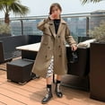 thumbnail image 3 of England Style Girls Windbreaker Jacket Trench Coats Outerwear Spring Fall Double-Breasted Overcoat Children's Clothing 5 To 14Y, 3 of 6