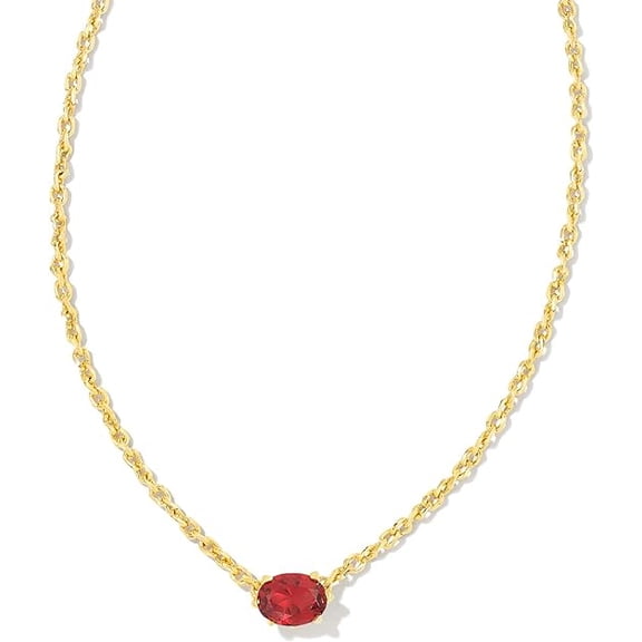 Kendra Scott Cailin Crystal Pendant Necklace Gold Burgundy Crystal