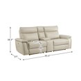 thumbnail image 3 of Lexicon Maroni 80" Contemporary Leather Double Reclining Loveseat in Beige, 3 of 5