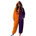 thumbnail image 3 of LILIYA Halloween ONESIE, Unisex Hooded Jumpsuit, Color Block Plush Loungewear with Front Pockets, Relaxed Fit 1-Piece Bodysuit, Cozy Holiday Sleepwear for Couples, 3 of 6