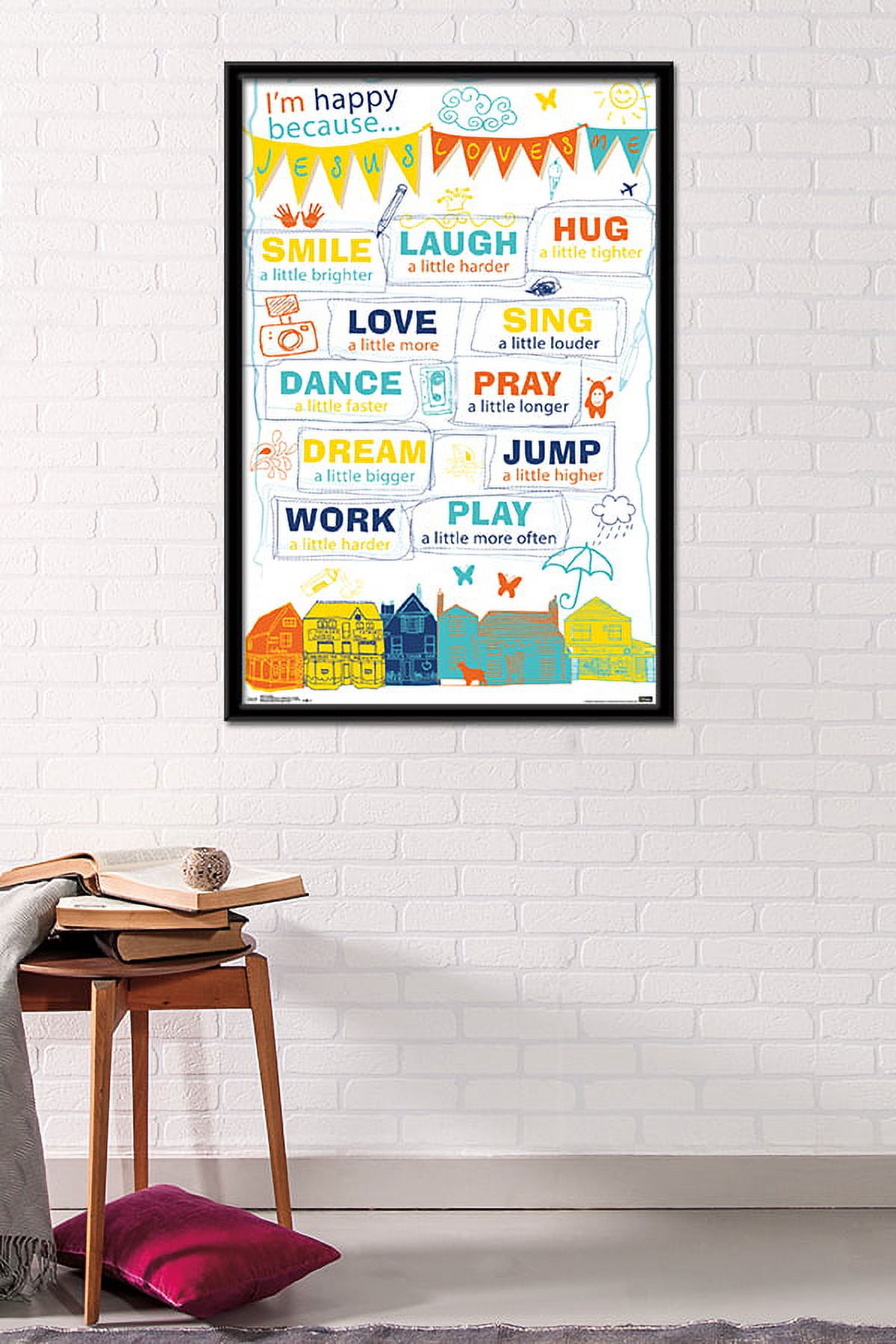 I'm Happy Wall Poster, 22.375" x 34", Framed