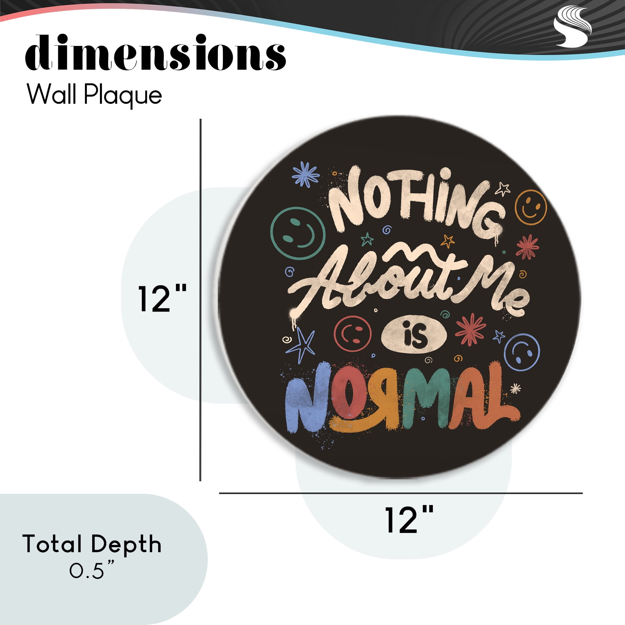 Stupell Industries Nothing About Me Is Normal Circular Wall Plaque, design by EduEly Designs