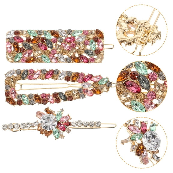 MLINS  3 Pcs Sparkling Hair Decorations Rhinestone Clip Miss Child