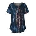 thumbnail image 4 of Frostluinai Women's Plus Size Henley Shirts Short Sleeve Summer Tops Pleated Buttons Up Tunic, 4 of 9