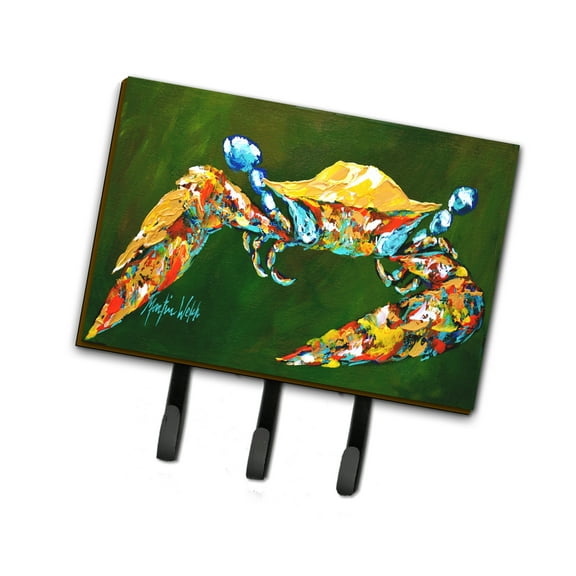 Carolines Treasures MW1157TH68 Go Green Crab Leash or Key Holder Triple multicolor