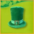 thumbnail image 2 of ZQUUVOU St Patrick’s Day Top Hat Green Satin Hat with Velvet Ribbon Gold Buckle for Leprechaun Festival Party Decorations Green B, 2 of 5