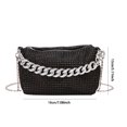 thumbnail image 3 of Bolso elegante para mujer, bolsos de hombro con diamantes de imitación brillantes, bolso de viaje femenino de cuero PU, 3 of 8