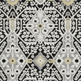thumbnail image 5 of HomeRoots 668485 5 x 8 ft. Black Gray & Gold Floral Washable Machine Made Rectangle Area Rug with UV Protection, 5 of 9