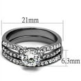 thumbnail image 4 of His & Hers Stainless Steel 1.25 Ct Cz Bridal Set & Men's Eternity Wedding Band Women's Women's Size 10 Men's 06mm Size 07, 4 of 4