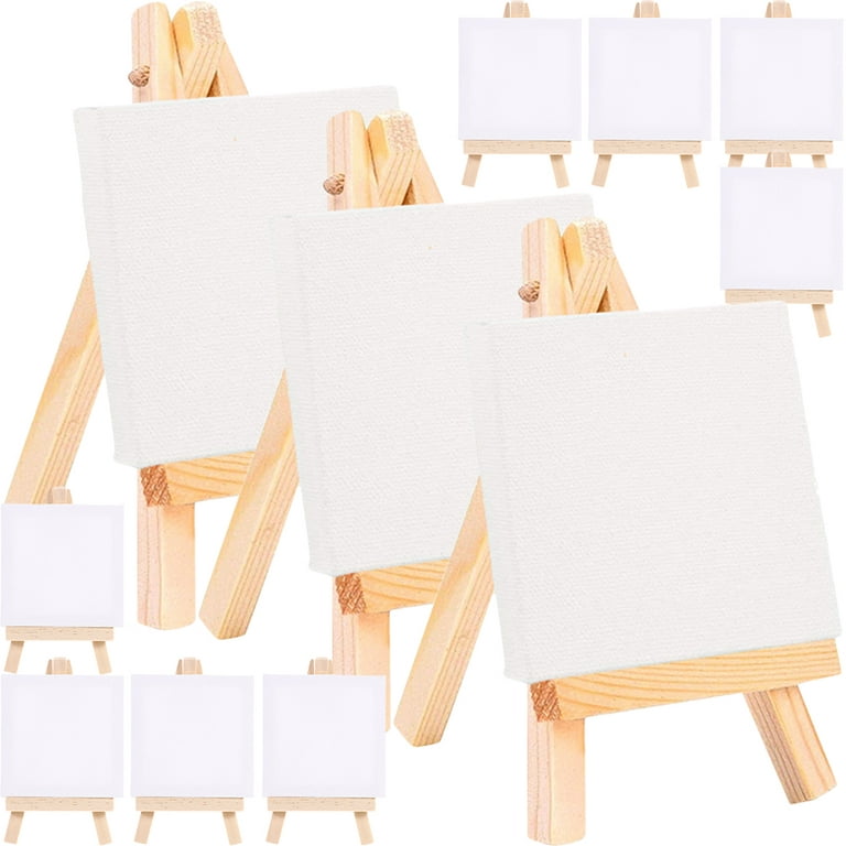 18 Sets Delicate Mini Easels Multi-function Painting Canvases Decorative  Canvas Easels