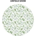 thumbnail image 4 of Spring Floral Teal Sage Green Tablecloth Round 60 Inch Watercolor Eucalyptus Leaf Round Table Cloth Wrinkle Resistant Washable Table Cover for Kitchen Dining Room Holiday Party Picnic Patio, 4 of 6
