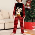 thumbnail image 1 of Conjunto De Pijamas De 2 Piezas Conjunto de pijama familiar de 2 piezas Conjunto informal de manga larga con estampado de alce y pantalones Traje diario Ygjytge Niño Rojo 9-10T para Niño, 1 of 5